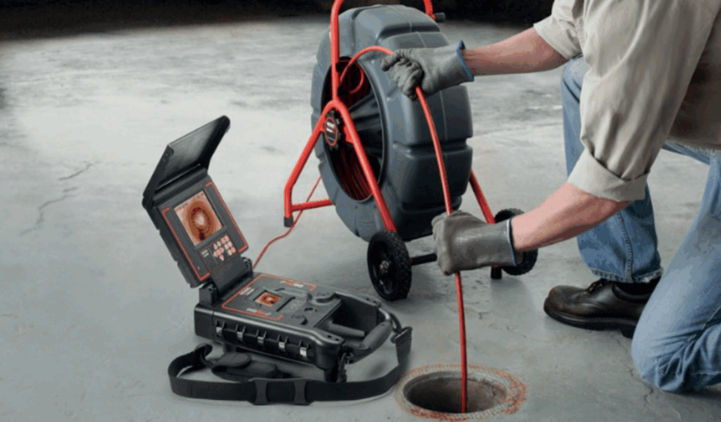 Technician performing a sewer camera inspection in Plant City
